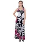 black and white rose sugar skull Sleeveless Velour Maxi Dress