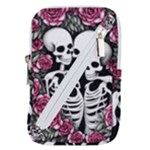 black and white rose sugar skull Belt Pouch Bag (Small)