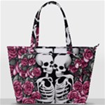 black and white rose sugar skull Back Pocket Shoulder Bag 