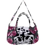 black and white rose sugar skull Removal Strap Handbag