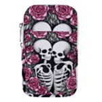 black and white rose sugar skull Waist Pouch (Large)