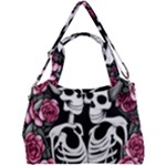 black and white rose sugar skull Double Compartment Shoulder Bag