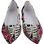 black and white rose sugar skull Women s Block Heels 