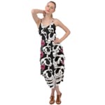 black and white rose sugar skull Layered Bottom Dress