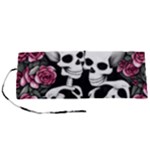 black and white rose sugar skull Roll Up Canvas Pencil Holder (S)