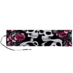 black and white rose sugar skull Roll Up Canvas Pencil Holder (L)