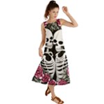 black and white rose sugar skull Summer Maxi Dress