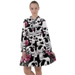 black and white rose sugar skull All Frills Chiffon Dress