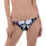 black and white rose sugar skull Ring Detail Bikini Bottoms