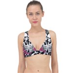 black and white rose sugar skull Classic Banded Bikini Top