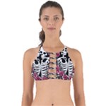 black and white rose sugar skull Perfectly Cut Out Bikini Top