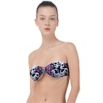 black and white rose sugar skull Classic Bandeau Bikini Top 