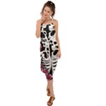 black and white rose sugar skull Waist Tie Cover Up Chiffon Dress