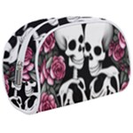 black and white rose sugar skull Make Up Case (Medium)