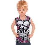 black and white rose sugar skull Kids  Sport Tank Top