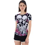 black and white rose sugar skull Back Cut Out Sport Tee