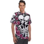 black and white rose sugar skull Men s Polo Tee