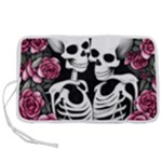 black and white rose sugar skull Pen Storage Case (S)