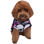 black and white rose sugar skull Dog T-Shirt