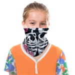 black and white rose sugar skull Face Covering Bandana (Kids)