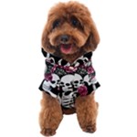 black and white rose sugar skull Dog Coat