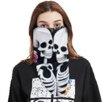 black and white rose sugar skull Face Covering Bandana (Triangle)