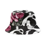 black and white rose sugar skull Bucket Hat