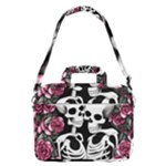 black and white rose sugar skull MacBook Pro 16  Shoulder Laptop Bag