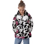 black and white rose sugar skull Kids  Oversized Hoodie