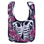 black and white rose sugar skull Baby Bib