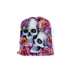 Floral Skeletons Drawstring Pouch (Medium)