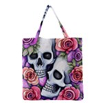 Floral Skeletons Grocery Tote Bag