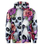 Floral Skeletons Men s Zipper Hoodie