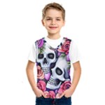 Floral Skeletons Kids  Basketball Tank Top