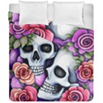 Floral Skeletons Duvet Cover Double Side (California King Size)