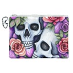 Floral Skeletons Canvas Cosmetic Bag (XL)