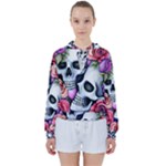 Floral Skeletons Women s Tie Up Sweat