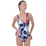 Floral Skeletons Side Cut Out Swimsuit