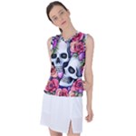 Floral Skeletons Women s Sleeveless Sports Top