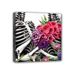 Gothic Floral Skeletons Mini Canvas 4  x 4  (Stretched)