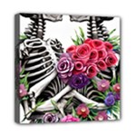 Gothic Floral Skeletons Mini Canvas 8  x 8  (Stretched)