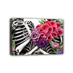 Gothic Floral Skeletons Mini Canvas 6  x 4  (Stretched)