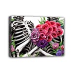 Gothic Floral Skeletons Mini Canvas 7  x 5  (Stretched)