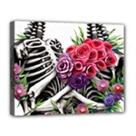 Gothic Floral Skeletons Canvas 14  x 11  (Stretched)