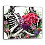 Gothic Floral Skeletons Canvas 20  x 16  (Stretched)