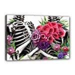 Gothic Floral Skeletons Canvas 18  x 12  (Stretched)