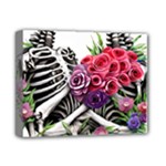 Gothic Floral Skeletons Deluxe Canvas 14  x 11  (Stretched)