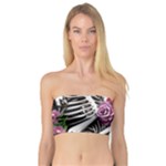 Gothic Floral Skeletons Bandeau Top