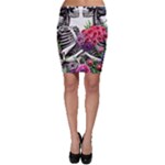 Gothic Floral Skeletons Bodycon Skirt