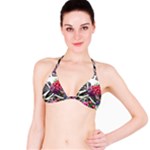 Gothic Floral Skeletons Bikini Top